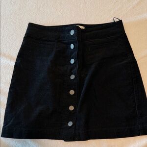 Wilfred Black Button-Front Corduroy Skirt